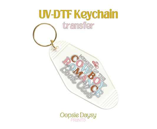 Cowboy Hat, Member of the Cowboy Romance Bookclub UV-DTF Keychain