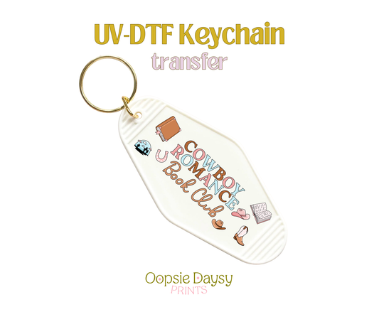 Cowboy Romance Bookclub UV-DTF Keychain