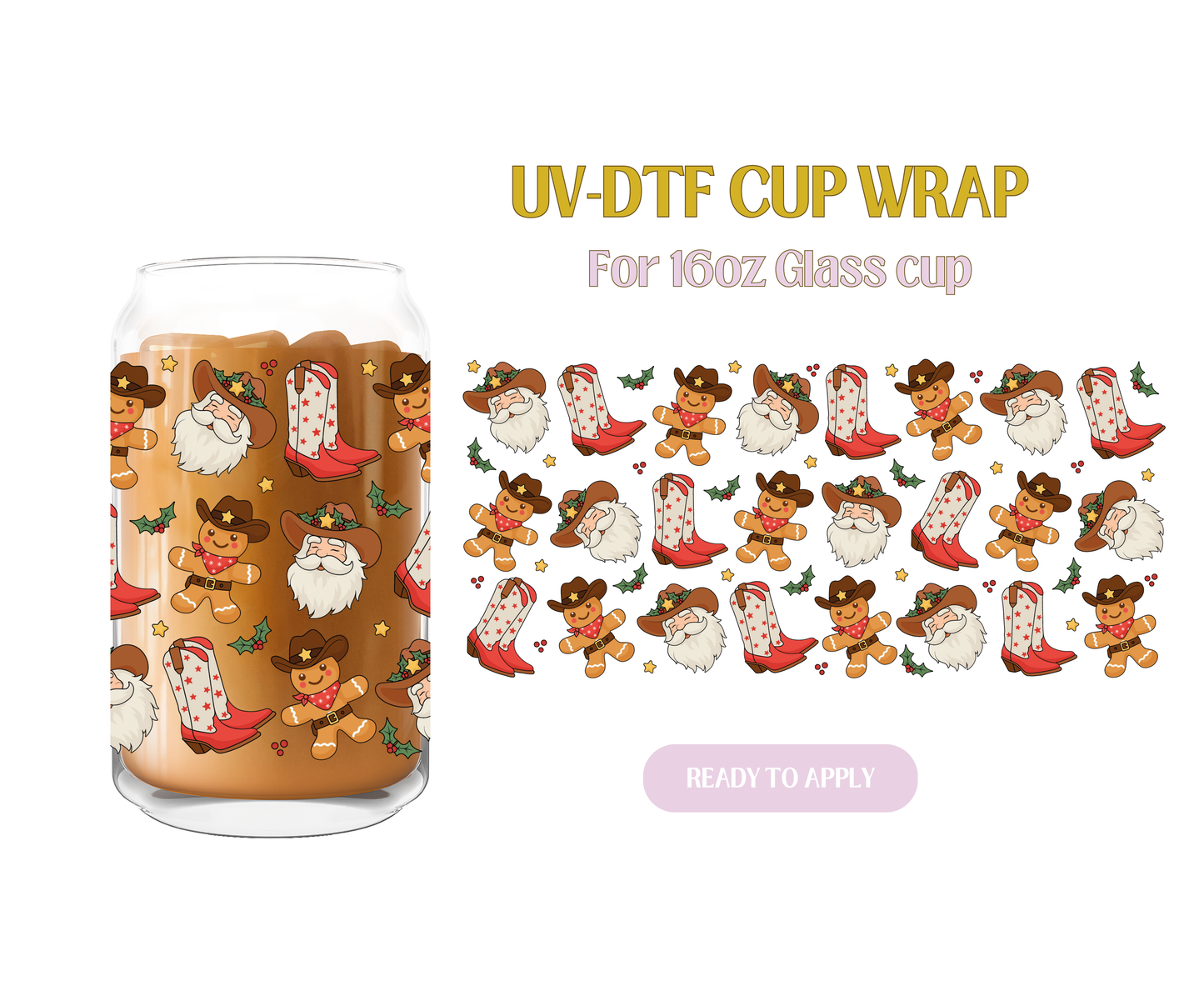 Cowboy Xmas UV-DTF Wrap