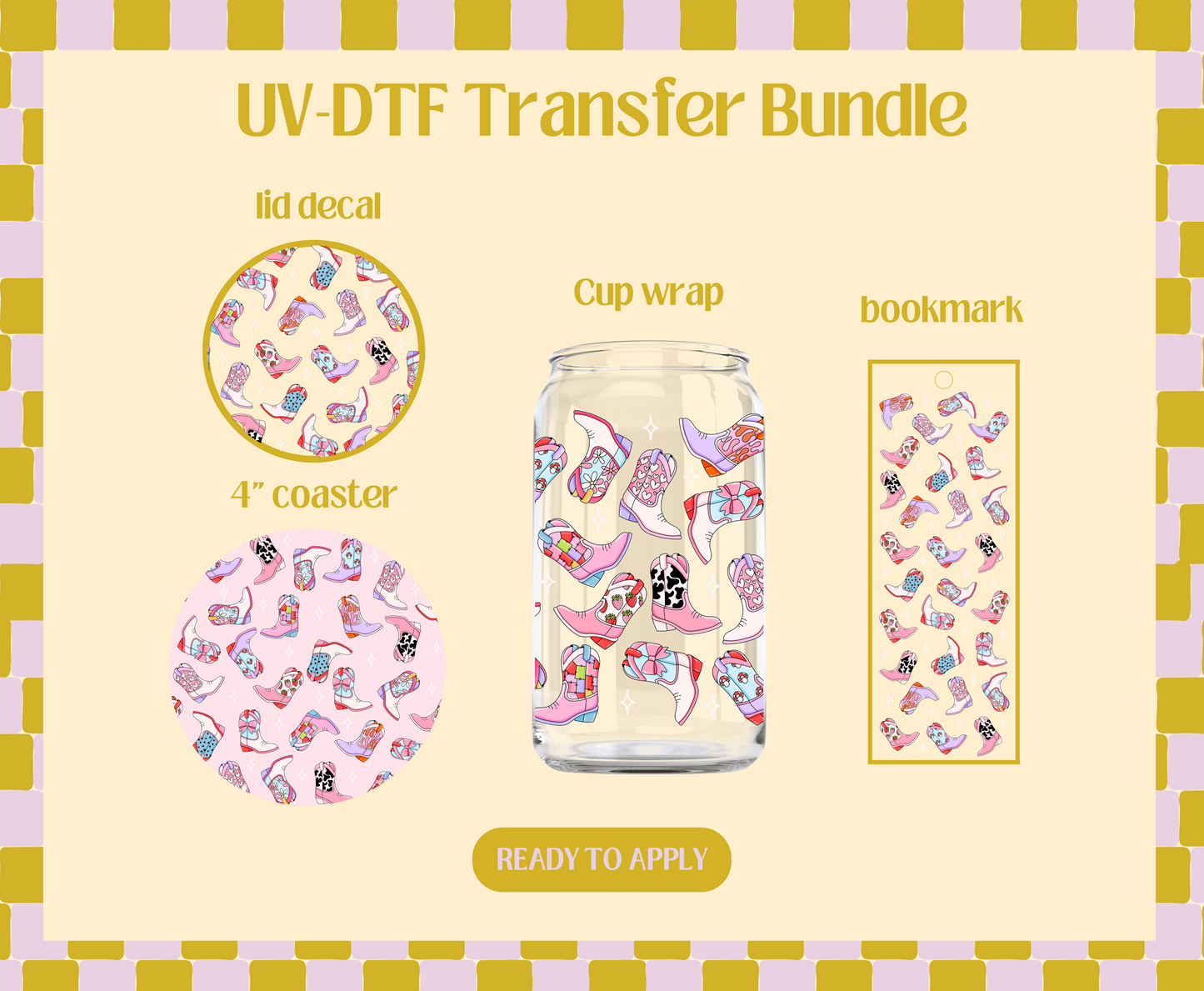 Cowgirl Boots UV-DTF Transfer Bundle