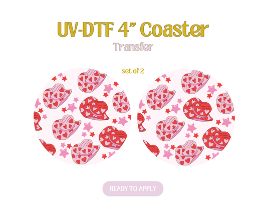 Cowgirl Heart Hats UV-DTF 4" Coaster