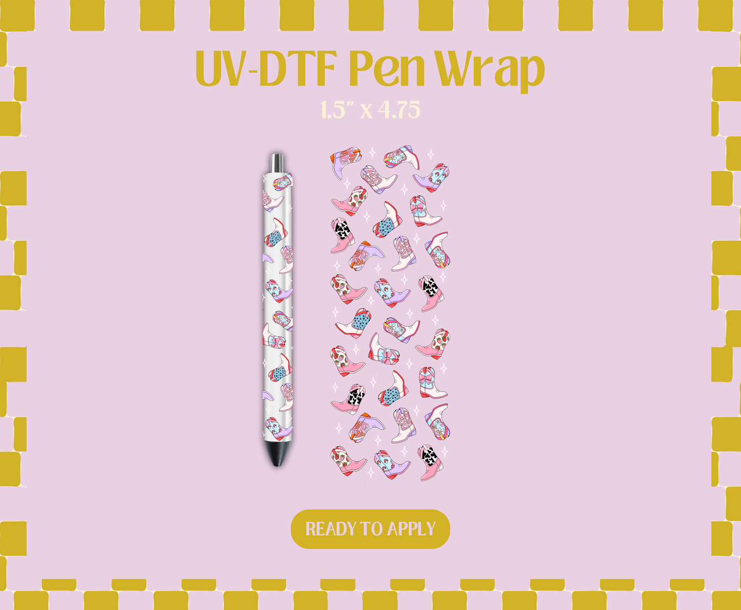 Cow girl boots UV-DTF Pen Wraps