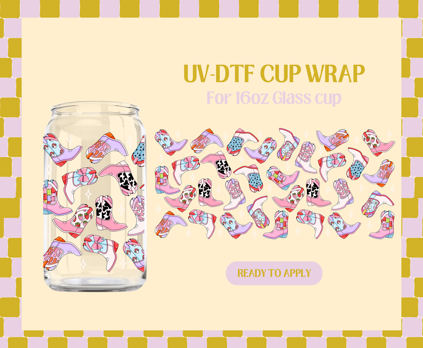 Cowgirl Boots UV-DTF Wrap