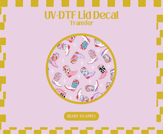 Cowgirl Boots UV-DTF Lid Decal