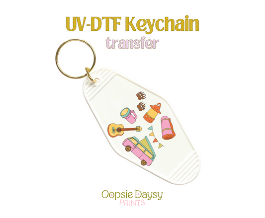 Cozy Camp Vibes UV-DTF Keychain