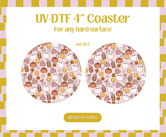 Cozy Ghost UV-DTF 4" Coaster