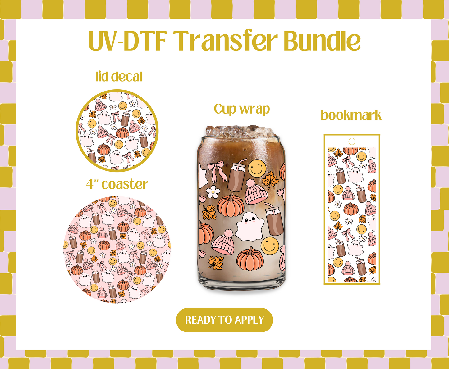 Cozy Ghost UV-DTF Transfer Bundle