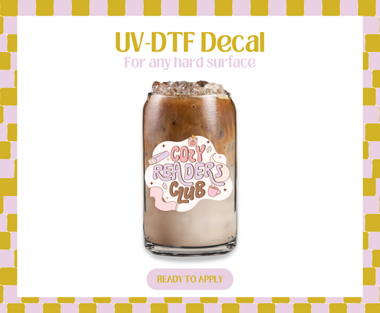 Cozy Readers Club Cream UV-DTF Decal