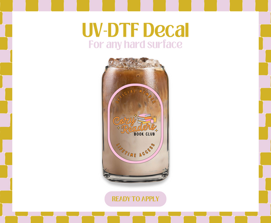 Cozy Readers Club Label UV-DTF Decal