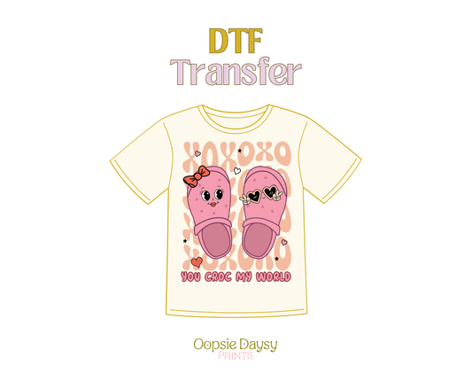 Croc My Pink World DTF Transfer