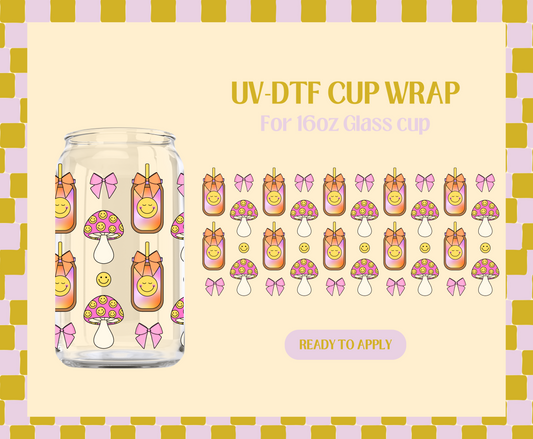 Cups and orange bows UV-DTF Wrap