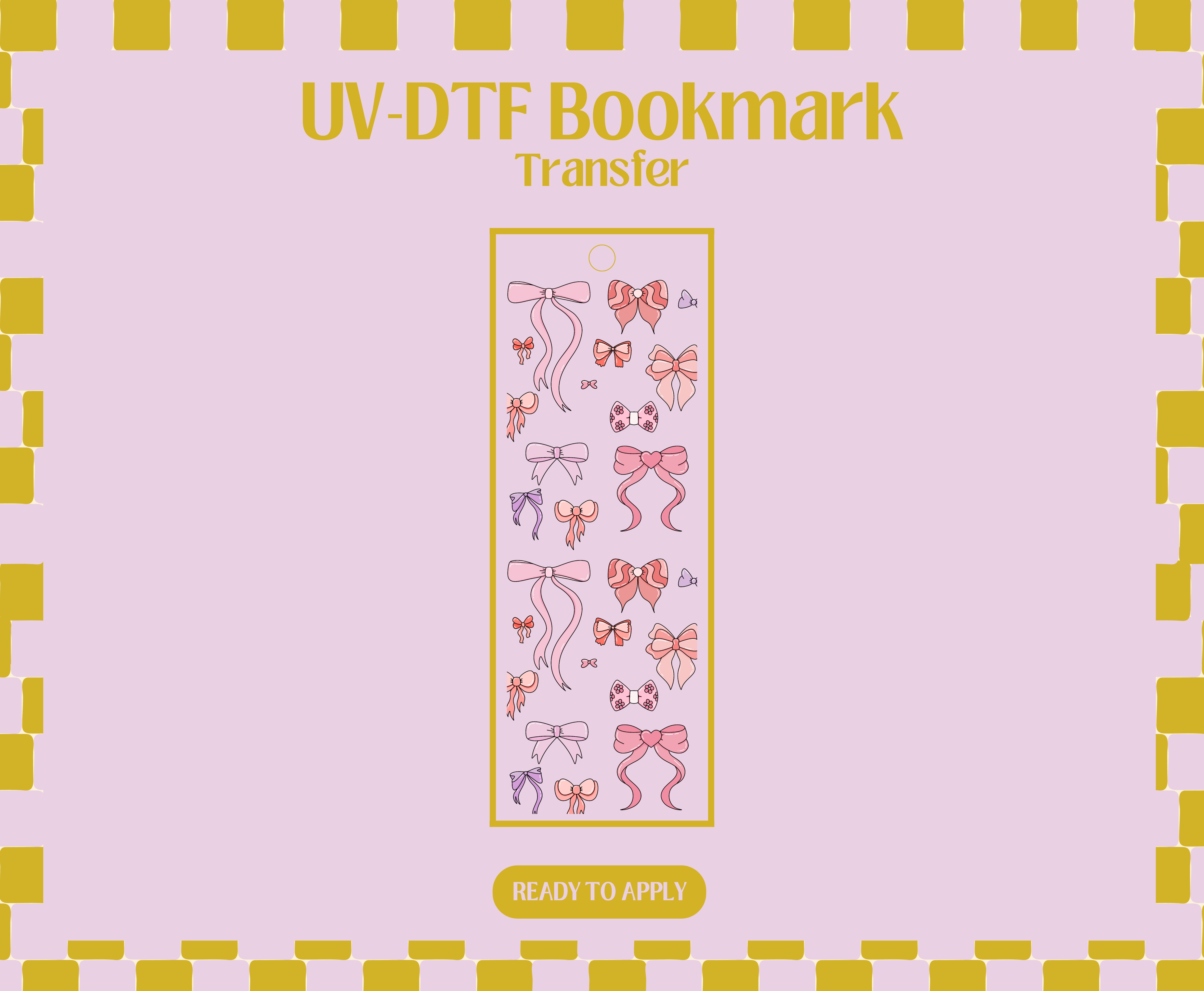 Cute Girly Bows UV-DTF Bookmark – Oopsie Daysy Prints