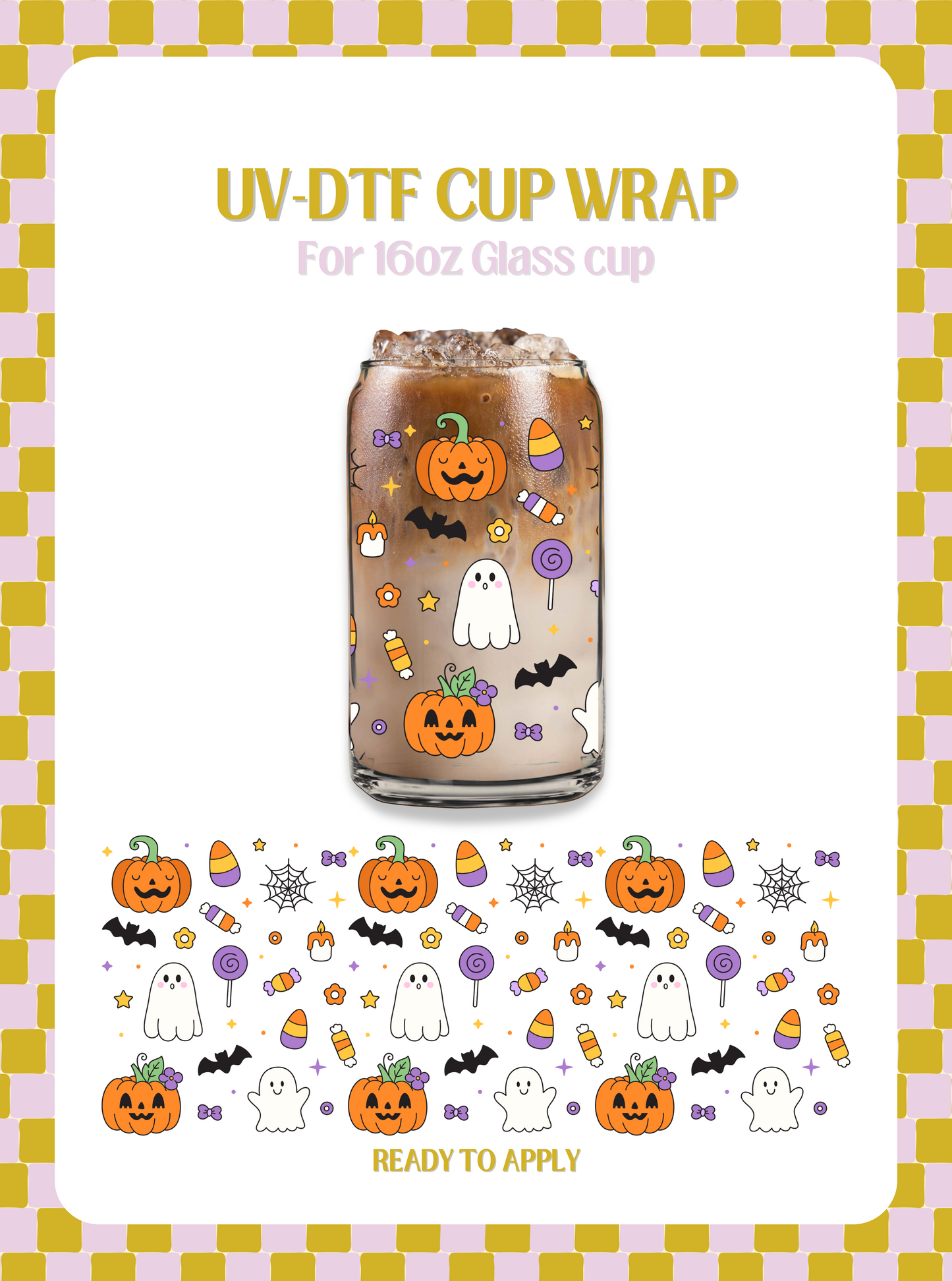 Cute Halloween Doodles UV-DTF Wrap