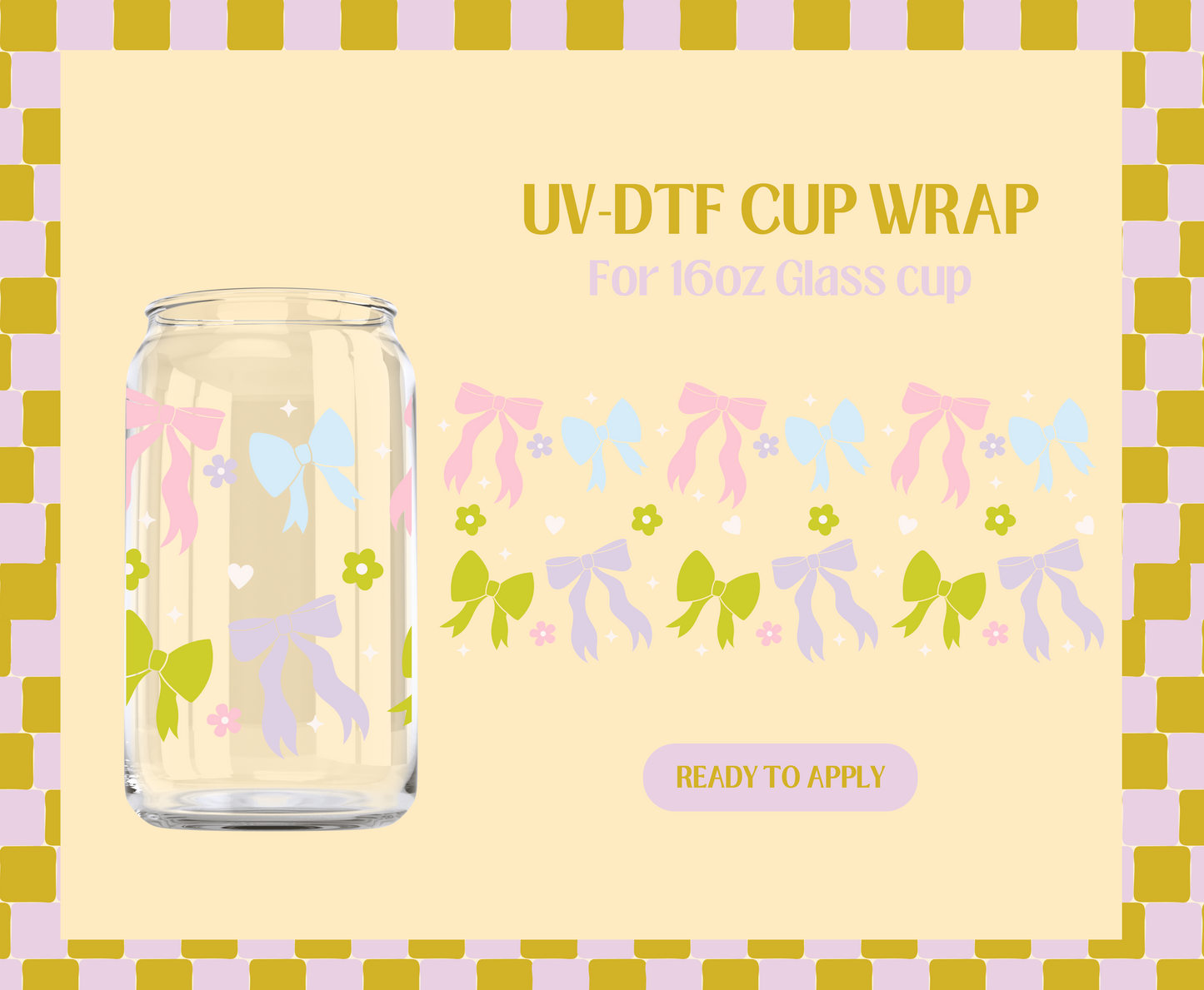 Cute Spring Colorful Bows UV-DTF Wrap