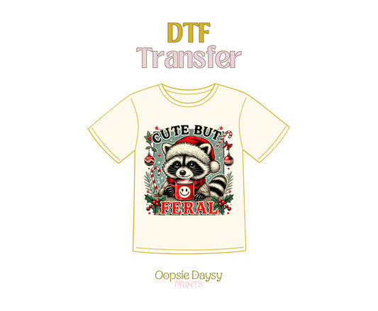 Cute but Feral Xmas DTF Transfer