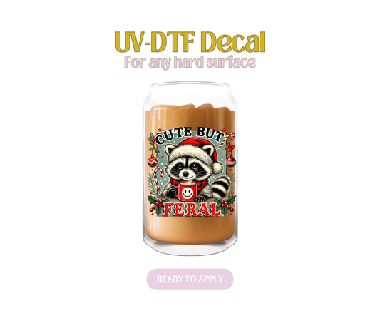 Cute but Feral Xmas UV-DTF Decal