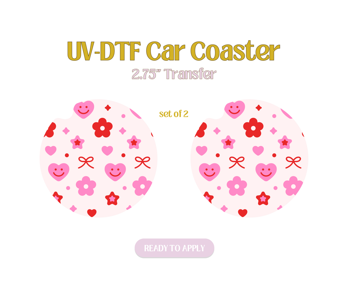 Cutie Crush UV-DTF Car Coaster