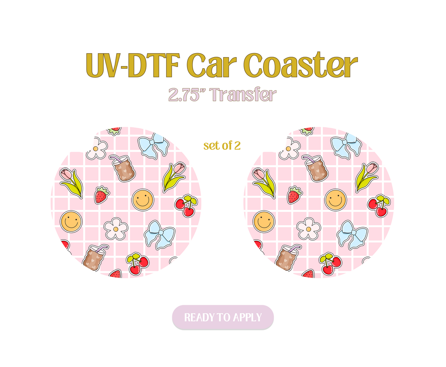 Cutie Stickers UV-DTF Car Coaster