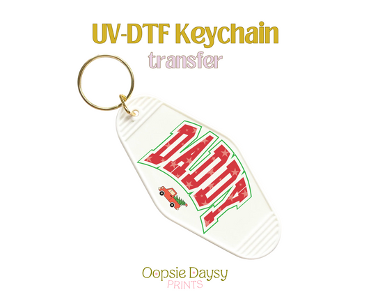 Daddy Red Xmas UV-DTF Keychain