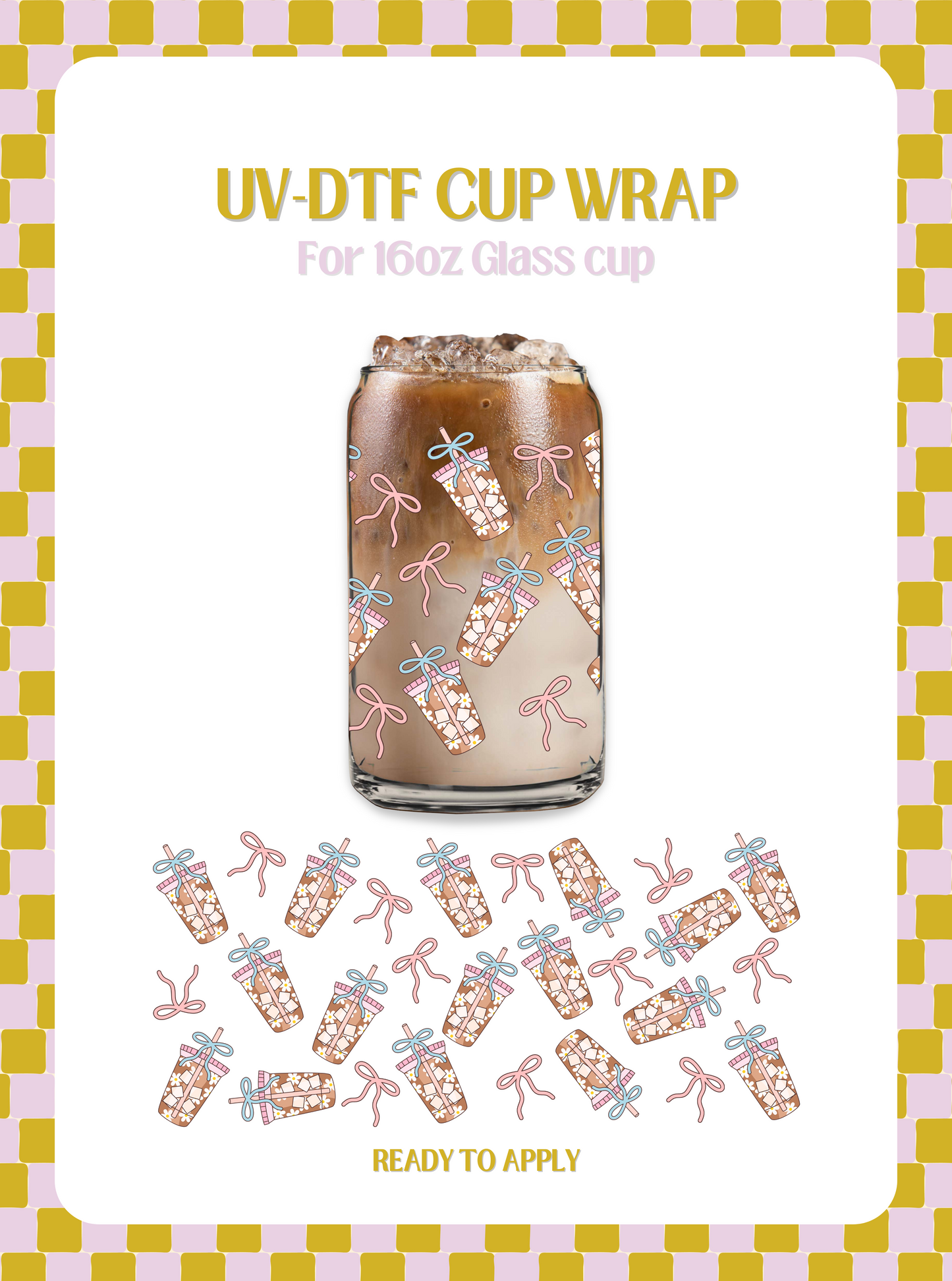 Daisy Coffee Cup UV-DTF Wrap