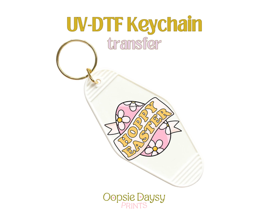 Daisy Hoppy Easter UV-DTF Keychain