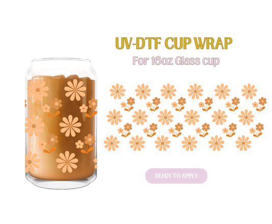 Daisy Light Orange UV-DTF Wrap