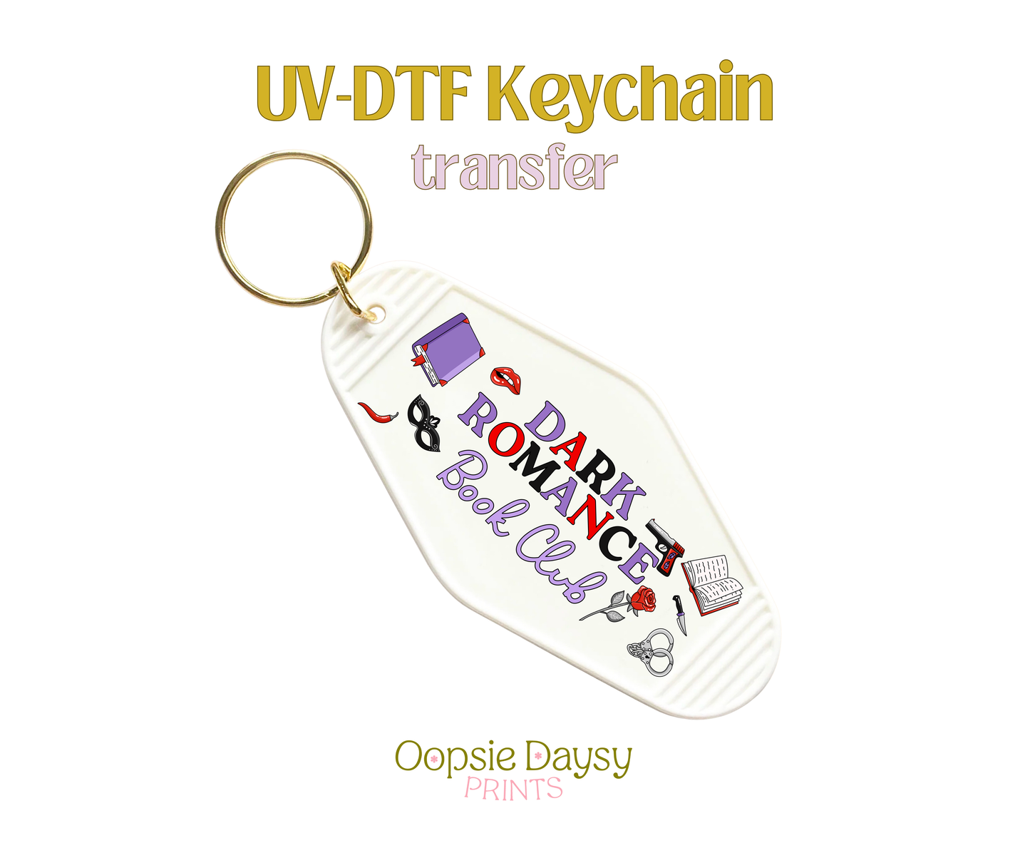 Dark Mystery Romance Book Club UV-DTF Keychain