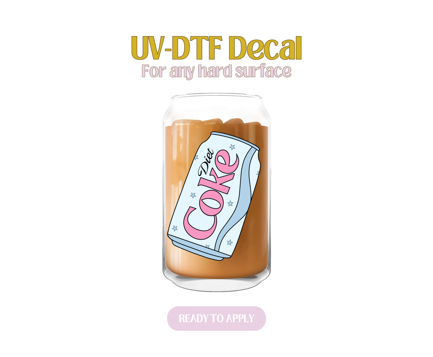 Diet Coke Blue UV-DTF Decal
