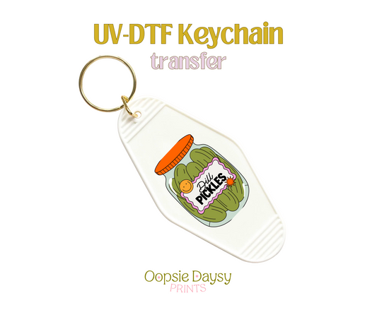 Dill Pickle Jar UV-DTF Keychain