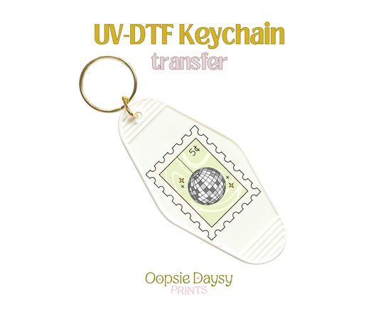 Disco Groove Stamp UV-DTF Keychain