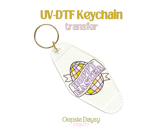 Disco Hoppy Easter UV-DTF Keychain