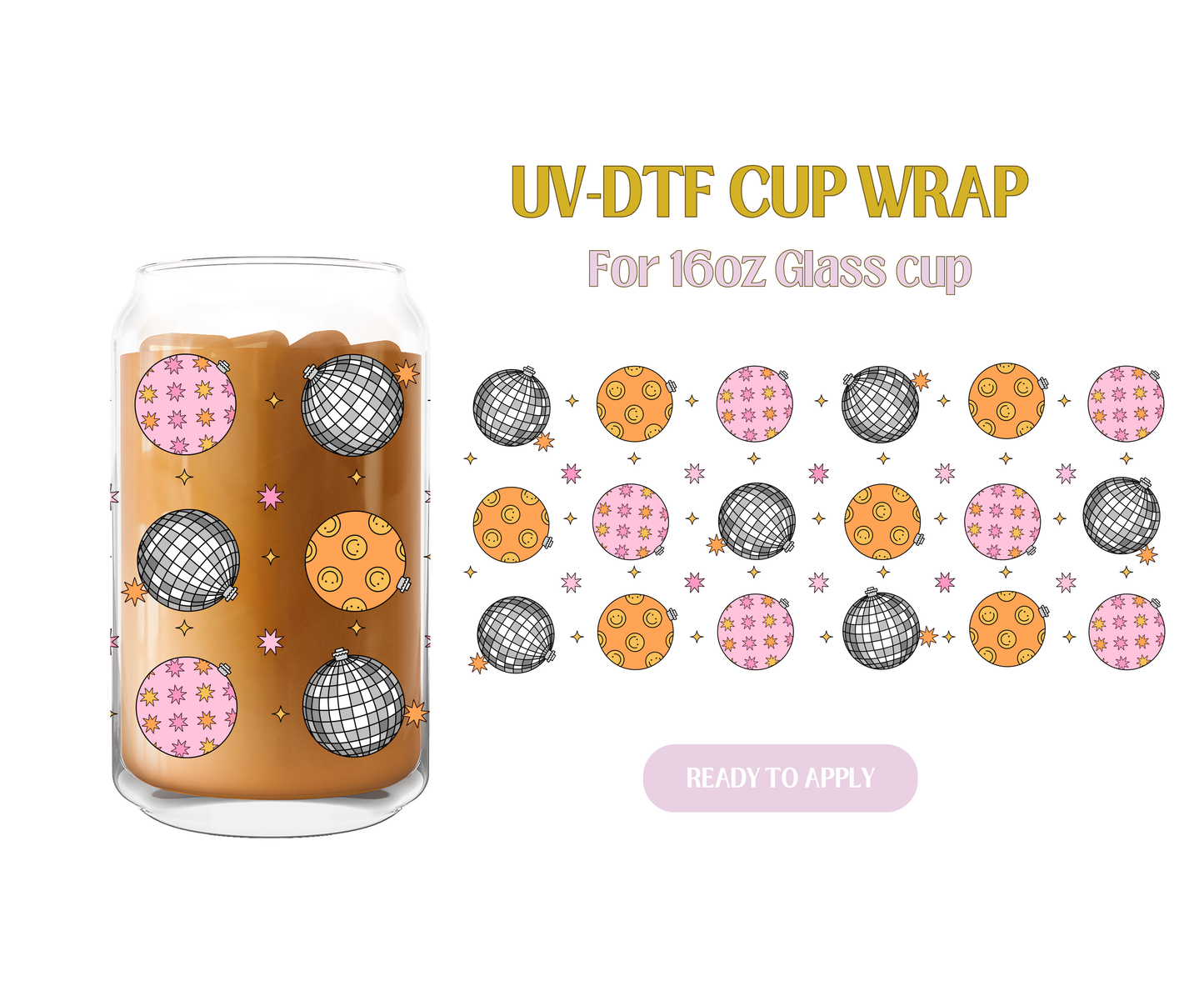 Disco Ornaments UV-DTF Wrap