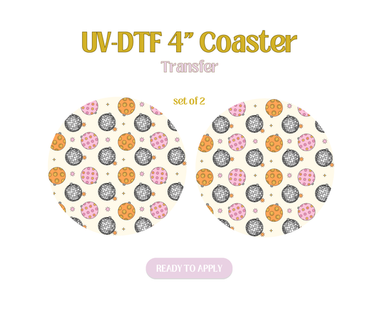 Disco Ornaments UV-DTF 4" Coaster