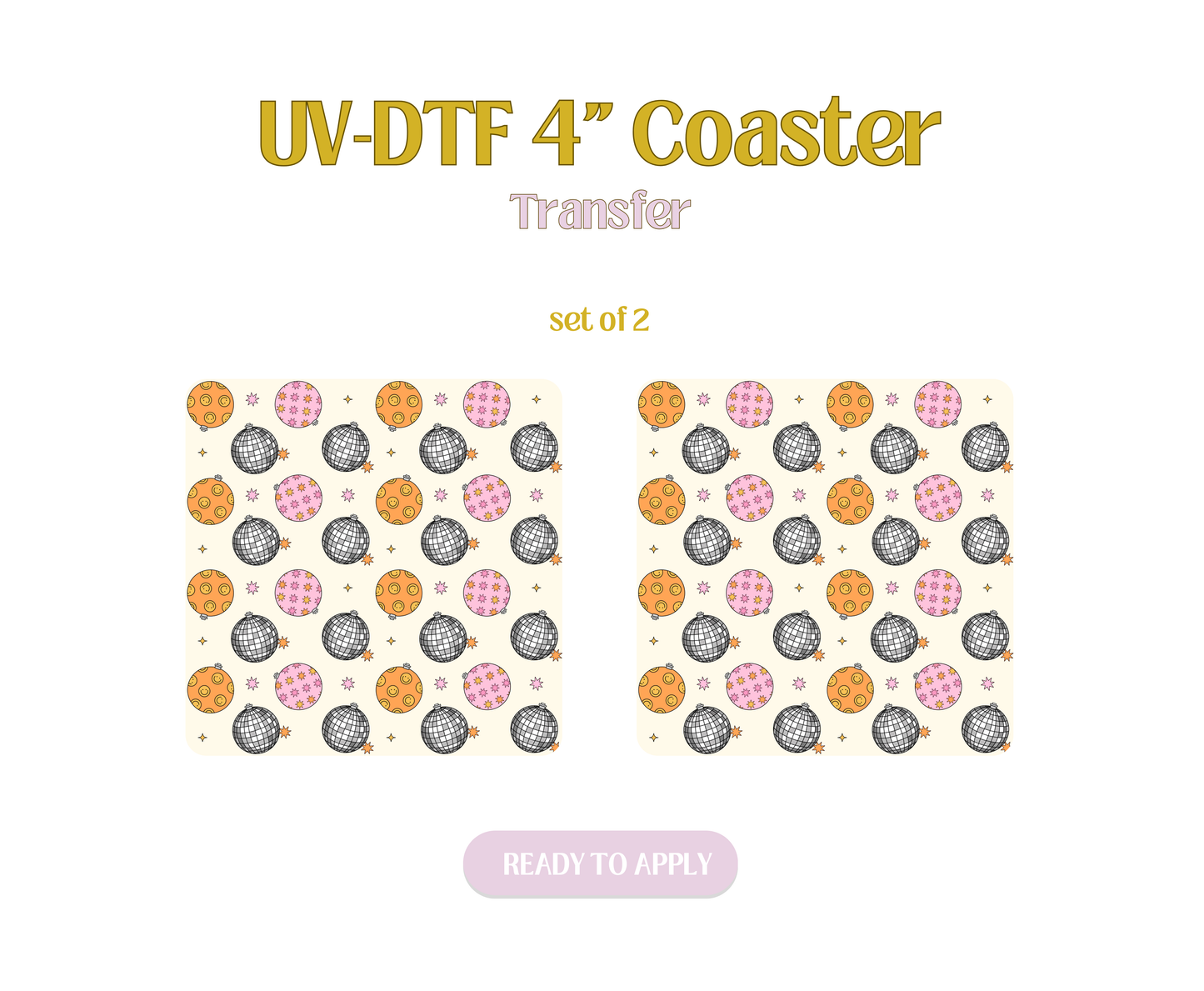 Disco Ornaments UV-DTF 4" Coaster