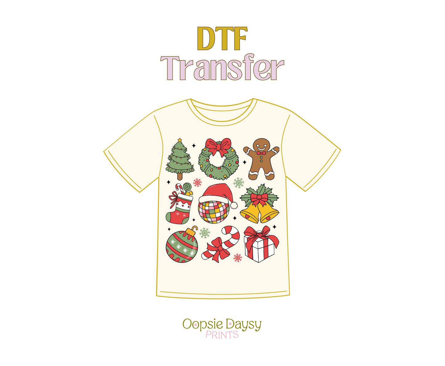 Disco with Christmas DTF Transfer