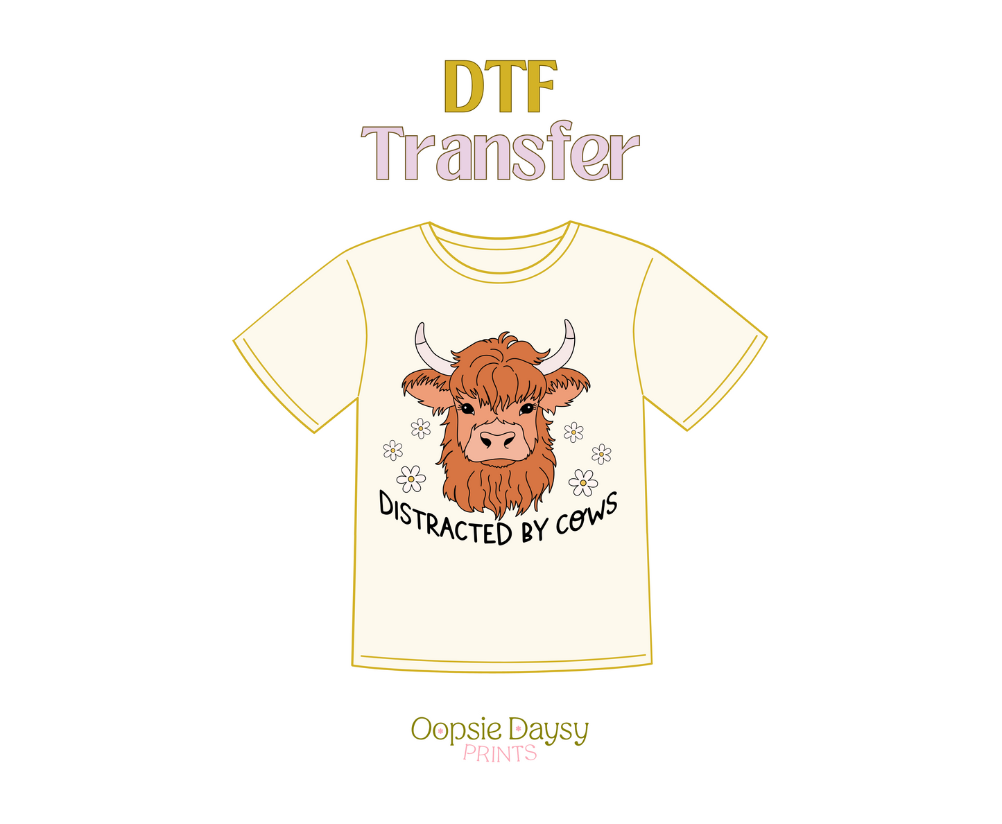 Distracted by Cows DTF Transfer