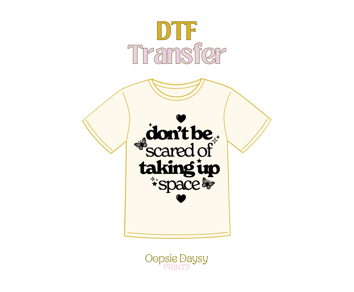 Don't Be Scared Black DTF Transfer