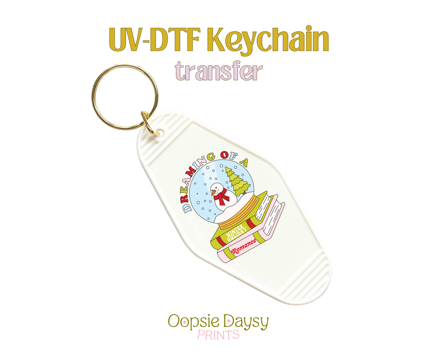 Dreaming of a Winter Romance UV-DTF Keychain