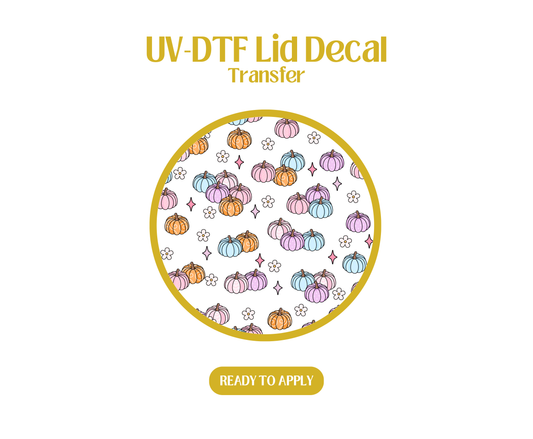 Dreamy Pumpkins & Daisies UV-DTF Lid Decal