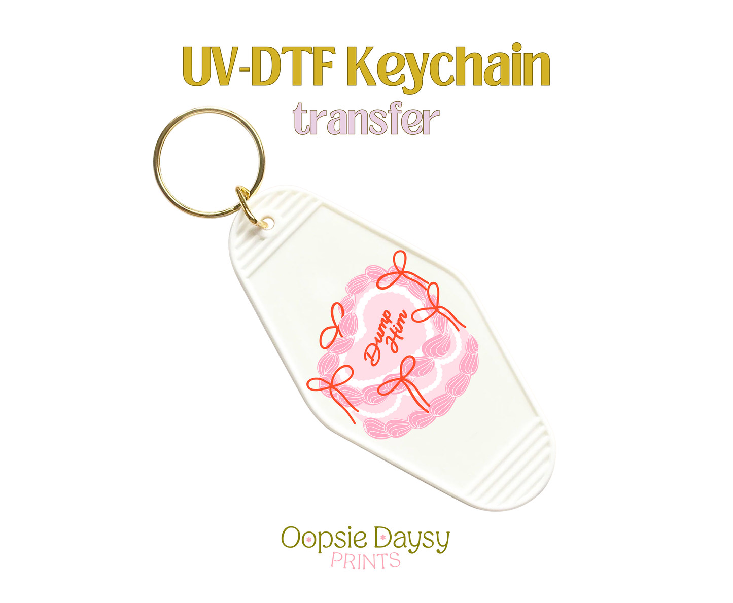Dump Him Vintage Heart Cake UV-DTF Keychain