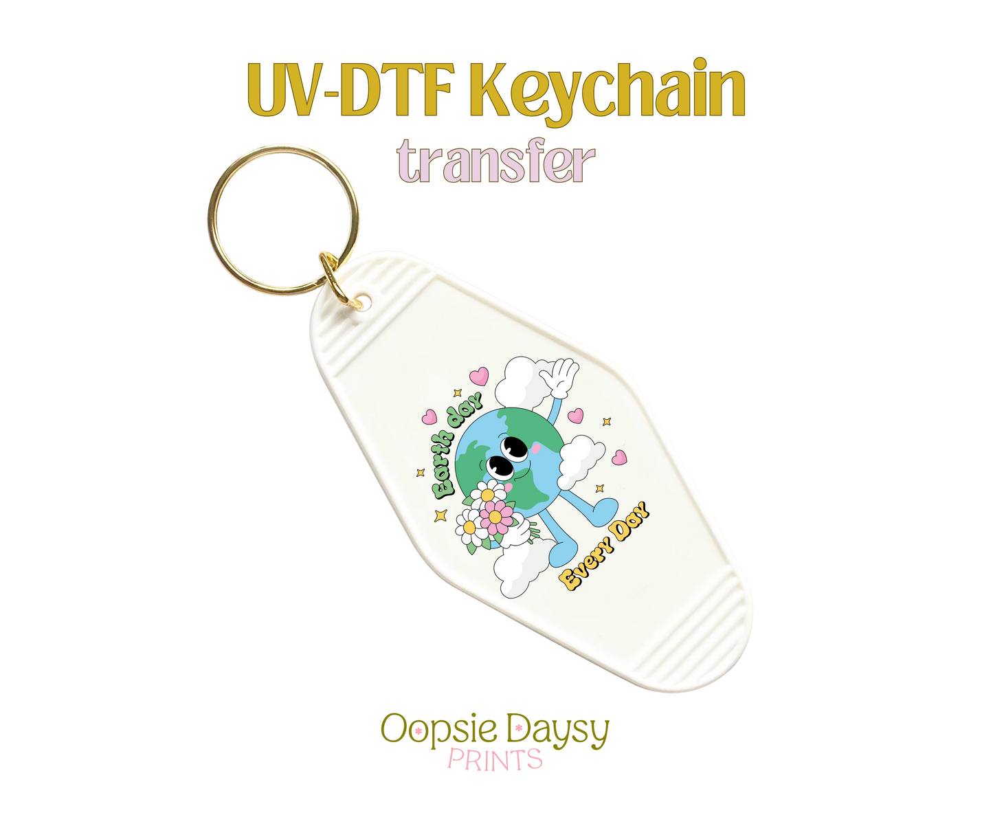 Earth Day Every Day UV-DTF Keychain