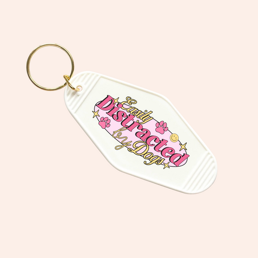 Easily Distracted by Dogs UV-DTF Keychain