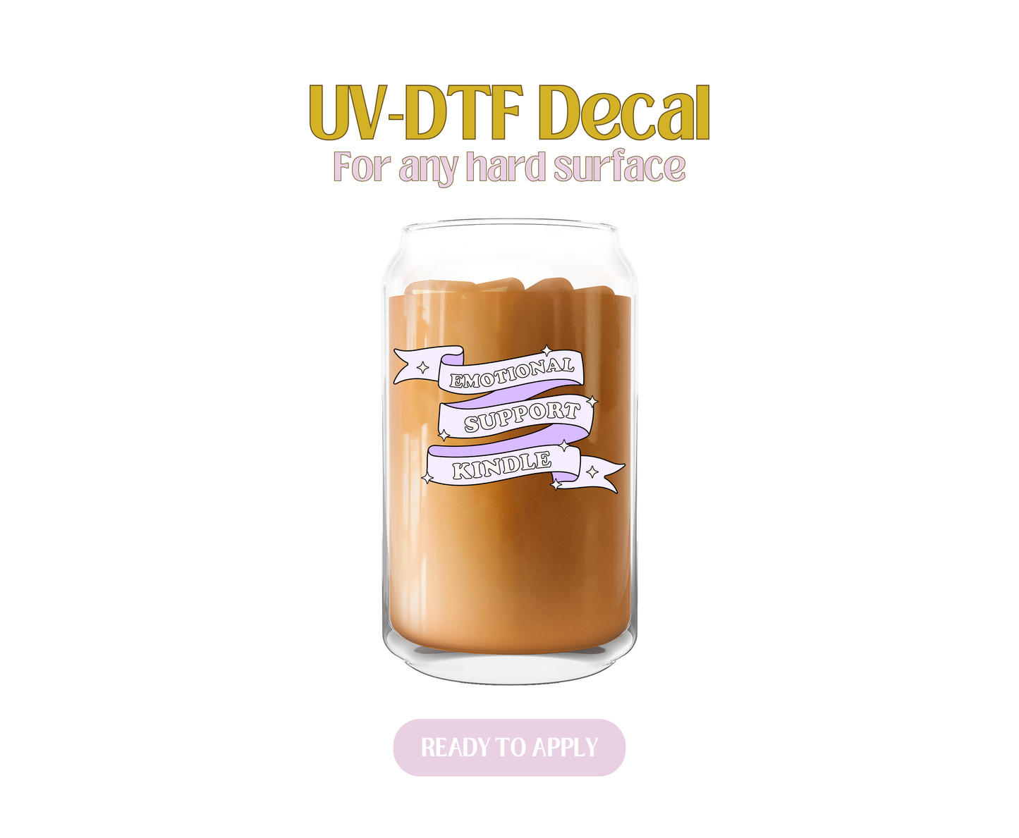 Emotional Support Kinfle Purple  UV-DTF Decal