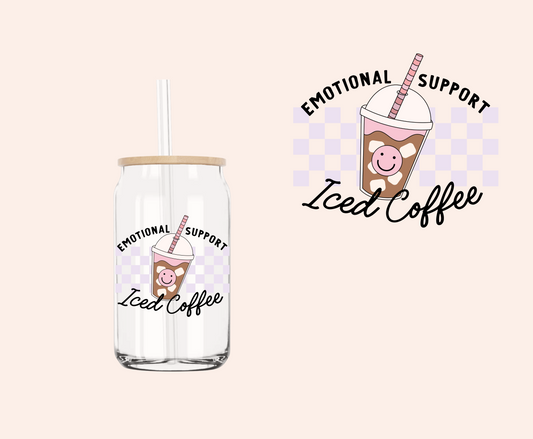 Emotional Support Iced Coffee UV-DTF Decal