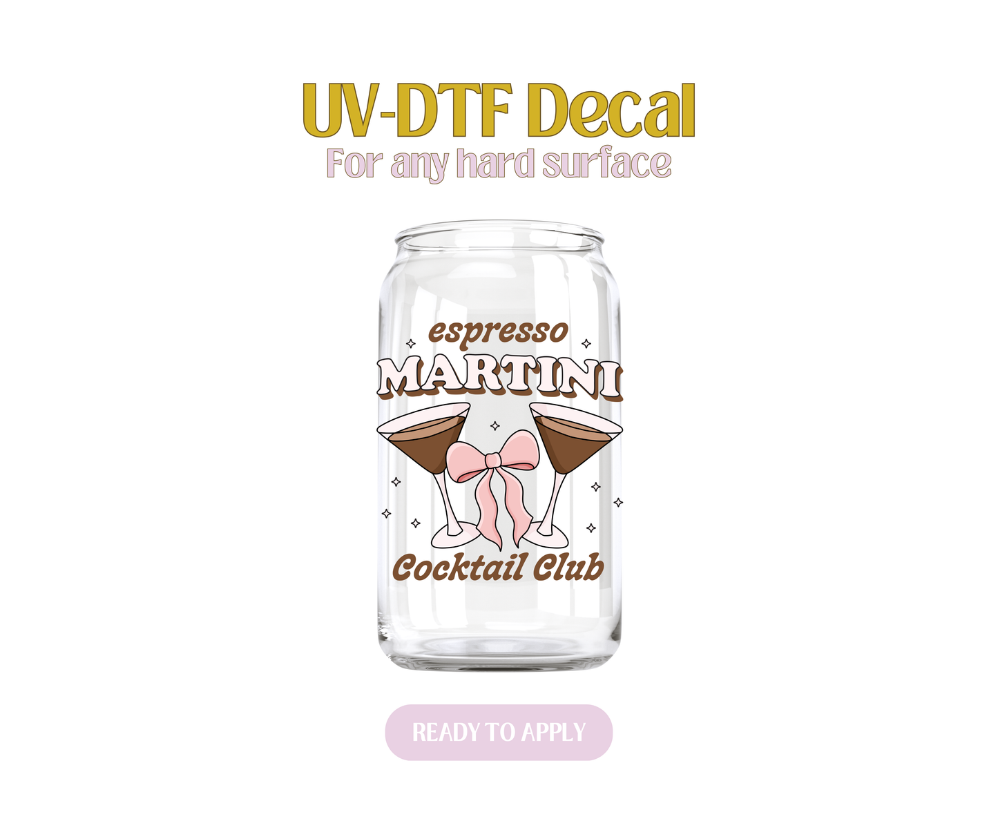 Espresso Martini Cocktail Club UV-DTF Decal
