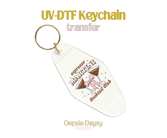 Espresso Martini Cocktail Club UV-DTF Keychain