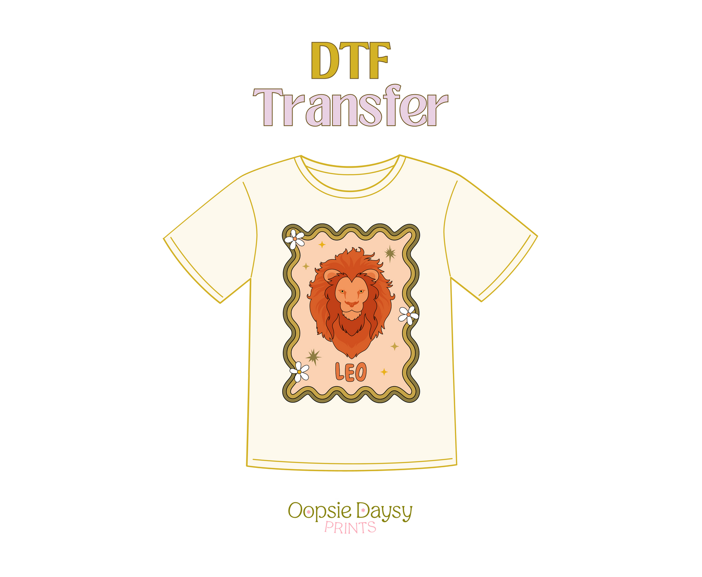 Groovy Leo DTF Transfer