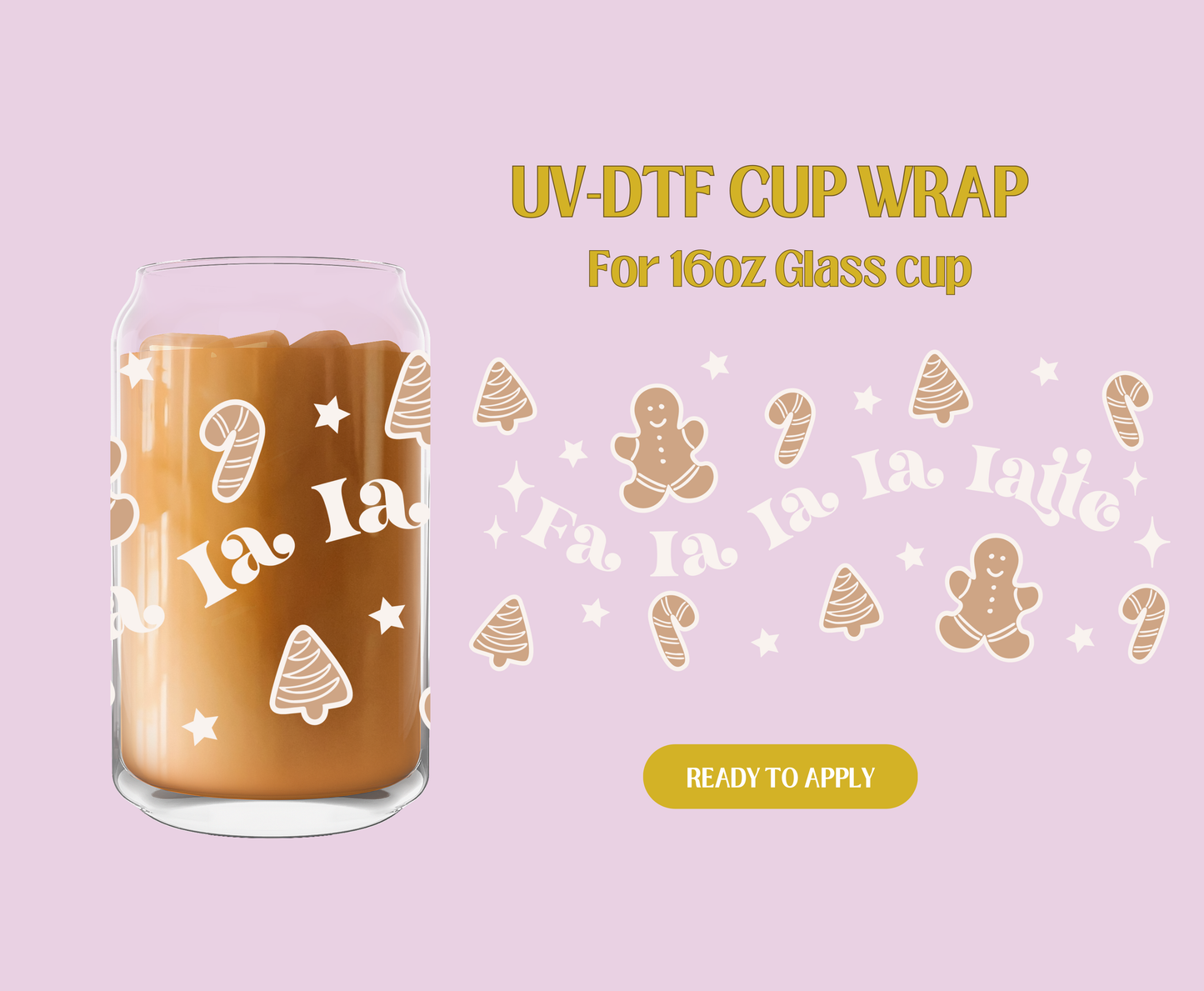 Fa la la la la UV-DTF Wrap