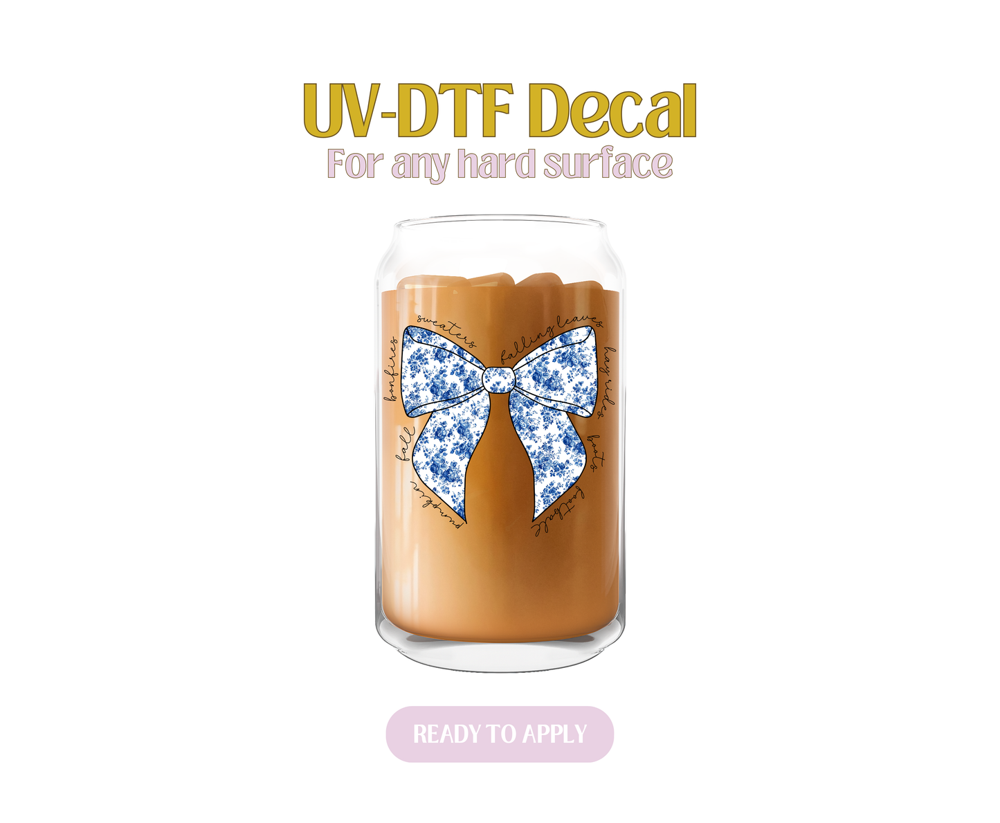 Fall Blues and Bow UV-DTF Decal