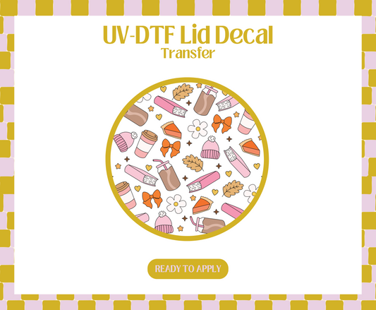 Fall Bookish UV-DTF Lid Decal